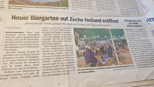 Knepper Management - Presse - WAZ - Neuer biergarten auf Zeche Holland eröffnet