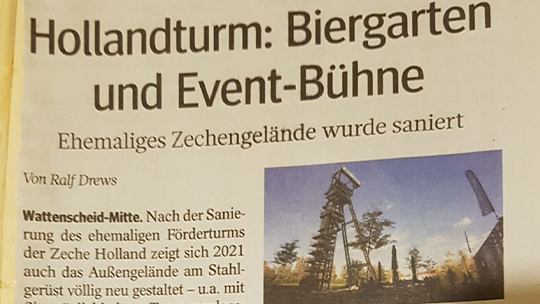 Knepper Management - Presse- WAZ - Hollandturm Biergarten und Eventbühne