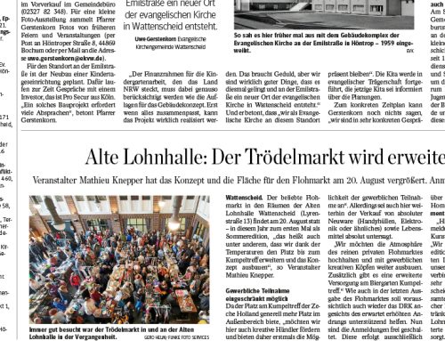 WAZ – Alte Lohnhalle – Der Trödelmarkt wird erweitert